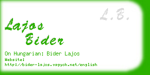 lajos bider business card